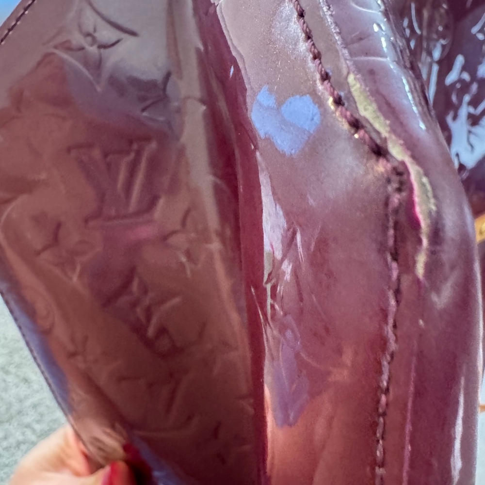 Authentic Vintage Louis Vuitton Monogram Bellevue PM Deep Burgundy Patent Tote - Picture 9 of 9